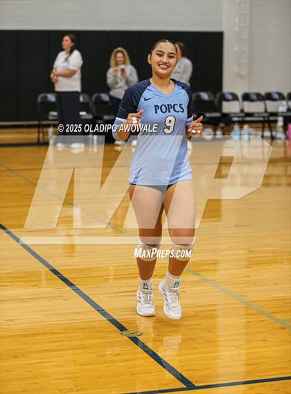 Thumbnail 2 in Prince of Peace @ McKinney Christian Academy (TAPPS Volleyball 4A Regional) photogallery.