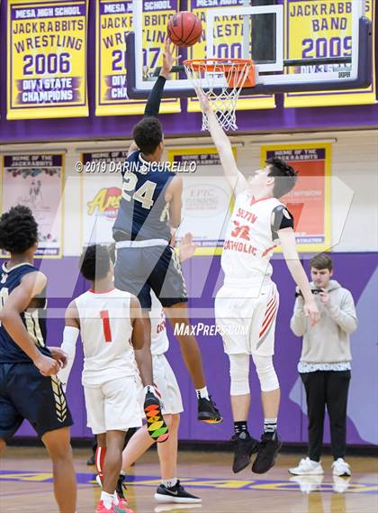 Thumbnail 2 in Desert Vista vs. Seton Catholic (Fear the Hop Tournament) photogallery.