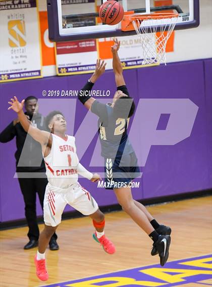 Thumbnail 2 in Desert Vista vs. Seton Catholic (Fear the Hop Tournament) photogallery.