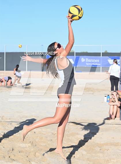 Thumbnail 3 in Gilbert Christian vs. Cicero Prep Academy (AIA DII Pairs Round 1 Playoff) photogallery.