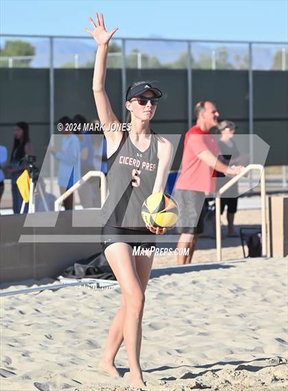 Thumbnail 2 in Gilbert Christian vs. Cicero Prep Academy (AIA DII Pairs Round 1 Playoff) photogallery.