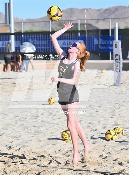 Thumbnail 3 in Gilbert Christian vs. Cicero Prep Academy (AIA DII Pairs Round 1 Playoff) photogallery.