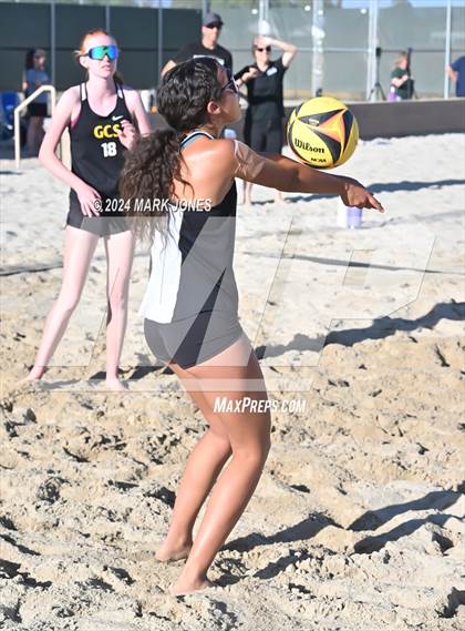 Thumbnail 2 in Gilbert Christian vs. Cicero Prep Academy (AIA DII Pairs Round 1 Playoff) photogallery.