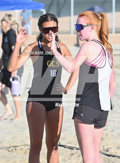 Thumbnail 2 in Gilbert Christian vs. Cicero Prep Academy (AIA DII Pairs Round 1 Playoff) photogallery.