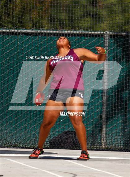 Thumbnail 1 in CIF State Track and Field Championships (Girls Discus Prelim) photogallery.