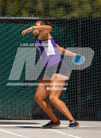 Thumbnail 3 in CIF State Track and Field Championships (Girls Discus Prelim) photogallery.
