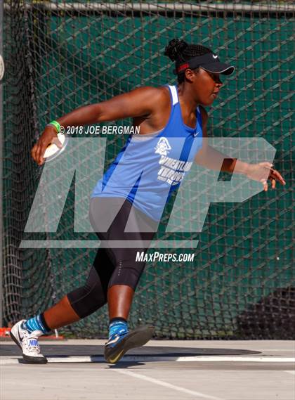 Thumbnail 3 in CIF State Track and Field Championships (Girls Discus Prelim) photogallery.