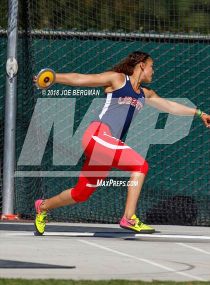 Thumbnail 2 in CIF State Track and Field Championships (Girls Discus Prelim) photogallery.