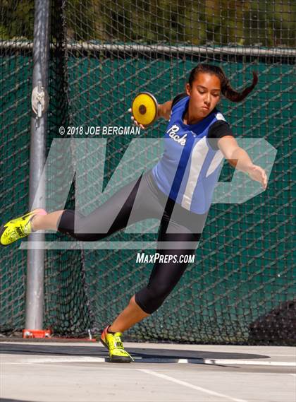 Thumbnail 3 in CIF State Track and Field Championships (Girls Discus Prelim) photogallery.