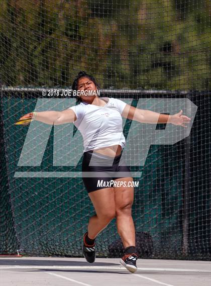 Thumbnail 3 in CIF State Track and Field Championships (Girls Discus Prelim) photogallery.