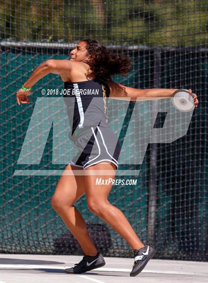 Thumbnail 3 in CIF State Track and Field Championships (Girls Discus Prelim) photogallery.