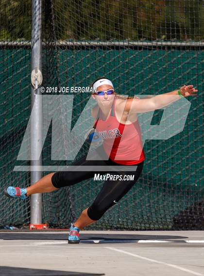 Thumbnail 2 in CIF State Track and Field Championships (Girls Discus Prelim) photogallery.