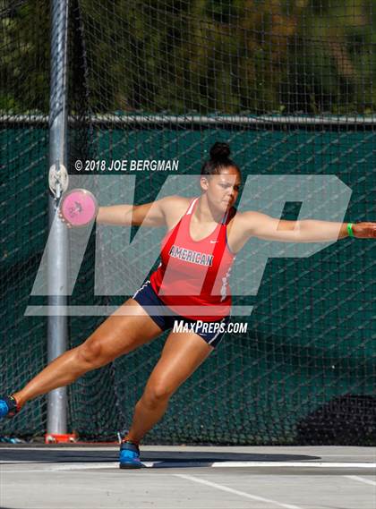 Thumbnail 3 in CIF State Track and Field Championships (Girls Discus Prelim) photogallery.
