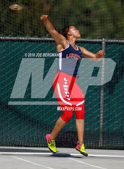 Thumbnail 3 in CIF State Track and Field Championships (Girls Discus Prelim) photogallery.