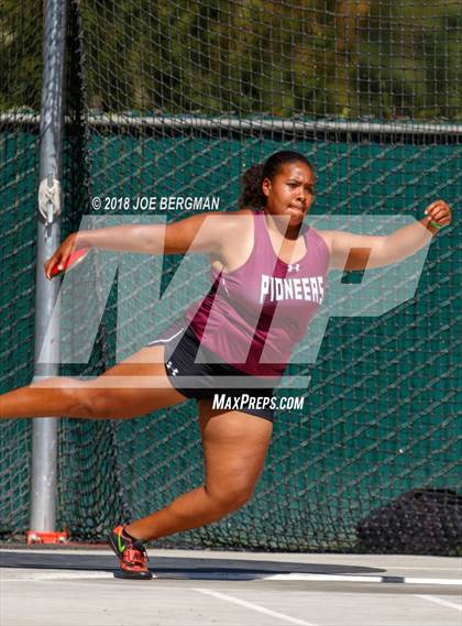 Thumbnail 3 in CIF State Track and Field Championships (Girls Discus Prelim) photogallery.