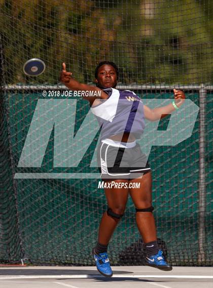 Thumbnail 1 in CIF State Track and Field Championships (Girls Discus Prelim) photogallery.