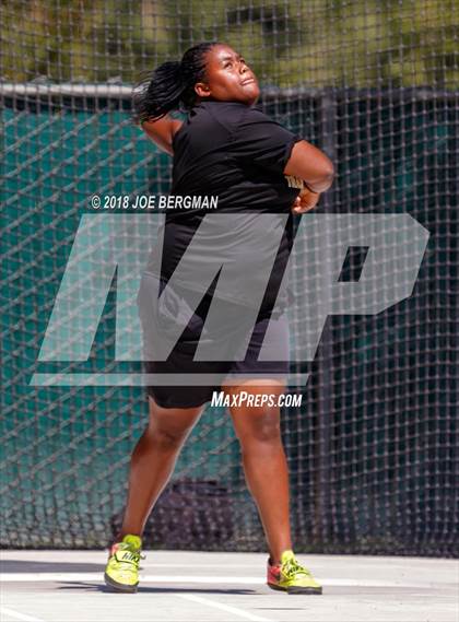 Thumbnail 3 in CIF State Track and Field Championships (Girls Discus Prelim) photogallery.