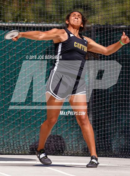 Thumbnail 2 in CIF State Track and Field Championships (Girls Discus Prelim) photogallery.