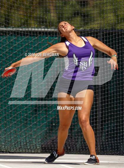 Thumbnail 1 in CIF State Track and Field Championships (Girls Discus Prelim) photogallery.