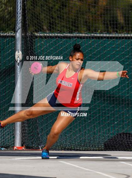 Thumbnail 2 in CIF State Track and Field Championships (Girls Discus Prelim) photogallery.