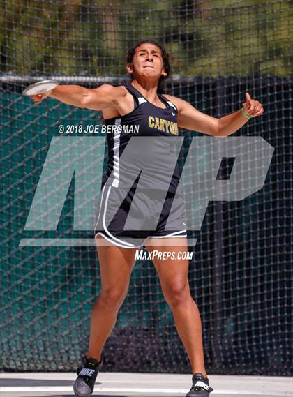 Thumbnail 3 in CIF State Track and Field Championships (Girls Discus Prelim) photogallery.