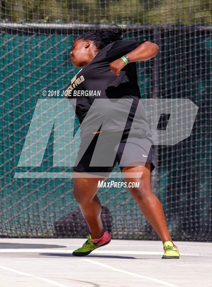 Thumbnail 3 in CIF State Track and Field Championships (Girls Discus Prelim) photogallery.