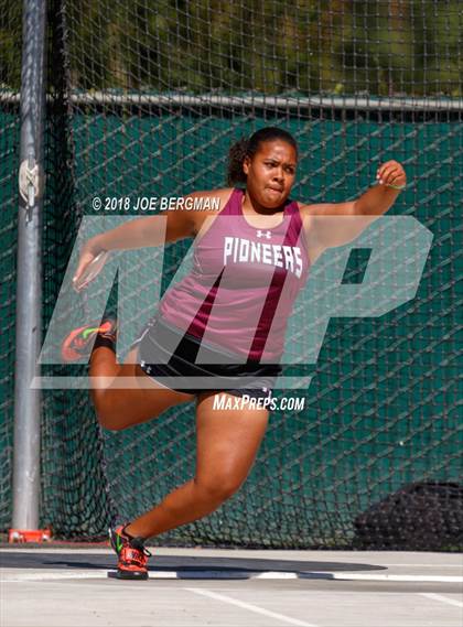 Thumbnail 1 in CIF State Track and Field Championships (Girls Discus Prelim) photogallery.