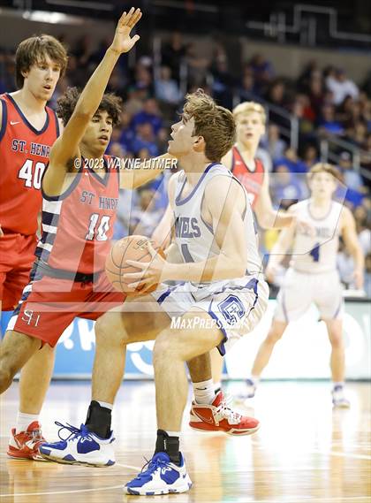 Thumbnail 1 in St. Henry vs Covington Catholic (2023 9th Region Boys Basketball Tournament) photogallery.