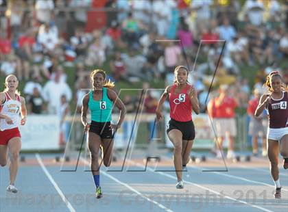 Thumbnail 1 in CIF State Track and Field Championships (Day 1 - Girls 100m) photogallery.
