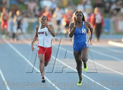 Thumbnail 2 in CIF State Track and Field Championships (Day 1 - Girls 100m) photogallery.