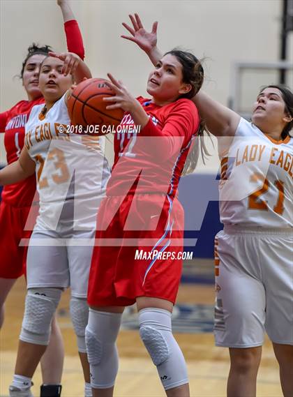 Thumbnail 3 in Eagle Pass vs Antonian Prep (SAISD Basketball Tournament) photogallery.