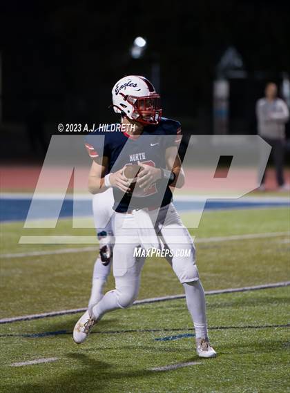 Thumbnail 1 in Olathe North vs. Blue Valley West (KSHSAA 6A Regional) photogallery.