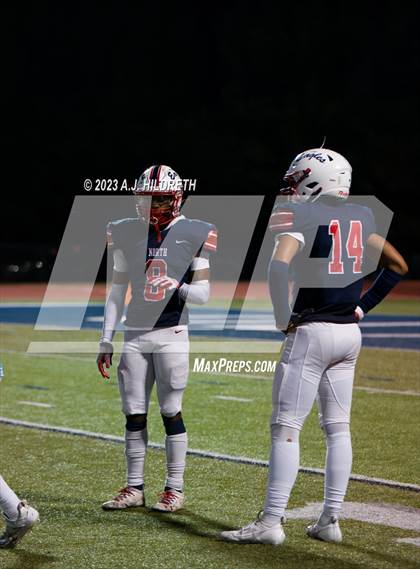Thumbnail 2 in Olathe North vs. Blue Valley West (KSHSAA 6A Regional) photogallery.