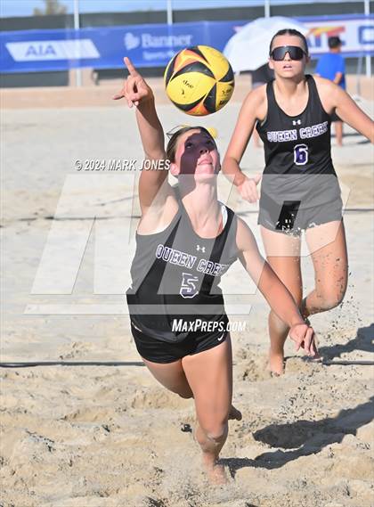Thumbnail 3 in O'Connor vs. Queen Creek (AIA DI Pairs Semifinal) photogallery.