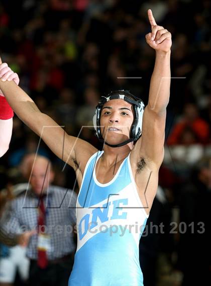 Thumbnail 1 in NYSPHSAA D1 Boys Wrestling Championships (Finals 99-138lbs) photogallery.