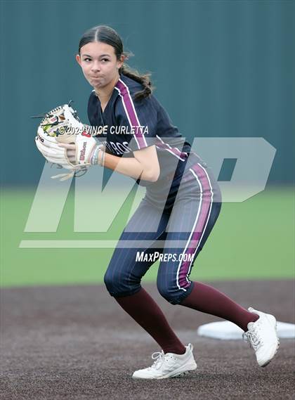 Thumbnail 2 in Round Rock @ Dripping Springs (UIL 6A Softball Bi-District Playoff) photogallery.