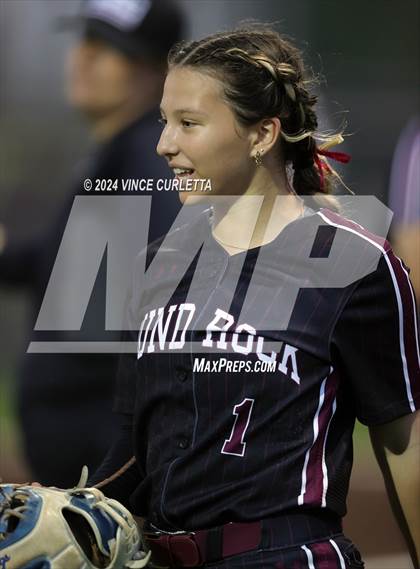 Thumbnail 2 in Round Rock @ Dripping Springs (UIL 6A Softball Bi-District Playoff) photogallery.