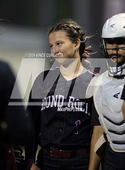 Thumbnail 1 in Round Rock @ Dripping Springs (UIL 6A Softball Bi-District Playoff) photogallery.