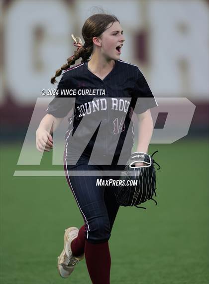 Thumbnail 3 in Round Rock @ Dripping Springs (UIL 6A Softball Bi-District Playoff) photogallery.