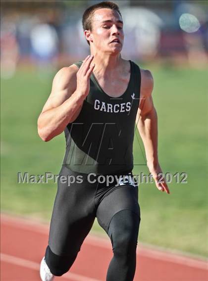 Thumbnail 1 in Titan Top 9 Invitational (Boys 100m Dash) photogallery.