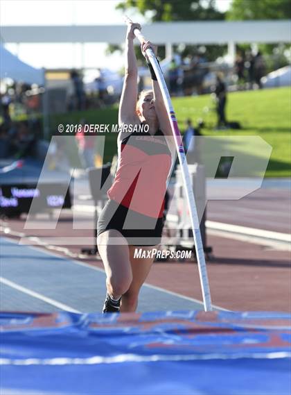 Thumbnail 3 in CIF State Track and Field Championships (Girls Pole Vault Qualifying) photogallery.