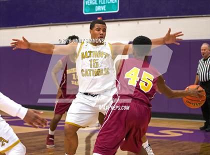 Thumbnail 1 in Althoff Catholic vs. Hazelwood East (Prairie Farms Holiday Basketball Classic) photogallery.