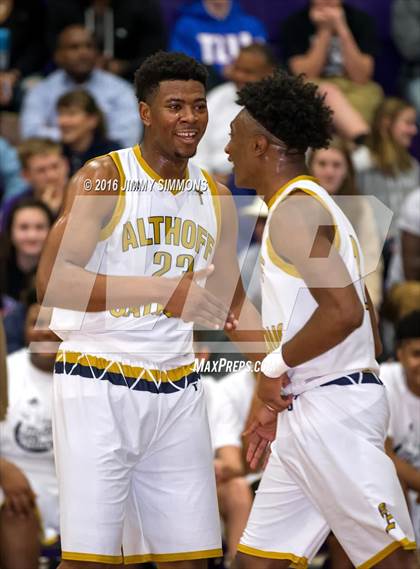 Thumbnail 3 in Althoff Catholic vs. Hazelwood East (Prairie Farms Holiday Basketball Classic) photogallery.