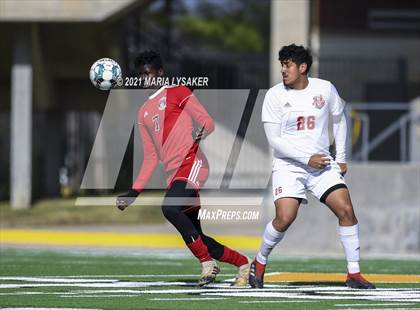 Thumbnail 1 in Langham Creek vs. MacArthur (CFISD Soccer Showcase) photogallery.
