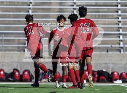 Thumbnail 1 in Langham Creek vs. MacArthur (CFISD Soccer Showcase) photogallery.