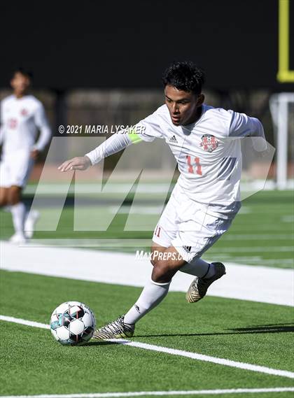 Thumbnail 2 in Langham Creek vs. MacArthur (CFISD Soccer Showcase) photogallery.
