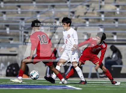 Thumbnail 1 in Langham Creek vs. MacArthur (CFISD Soccer Showcase) photogallery.