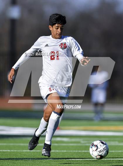 Thumbnail 1 in Langham Creek vs. MacArthur (CFISD Soccer Showcase) photogallery.