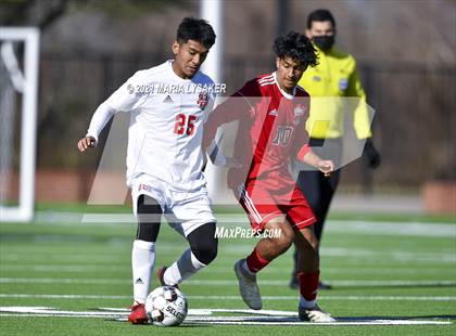Thumbnail 3 in Langham Creek vs. MacArthur (CFISD Soccer Showcase) photogallery.