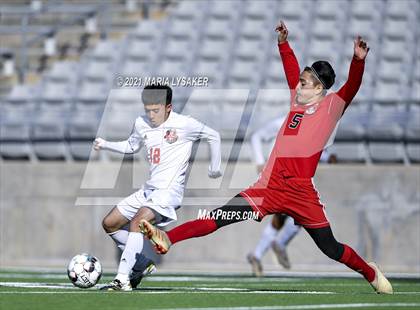 Thumbnail 1 in Langham Creek vs. MacArthur (CFISD Soccer Showcase) photogallery.